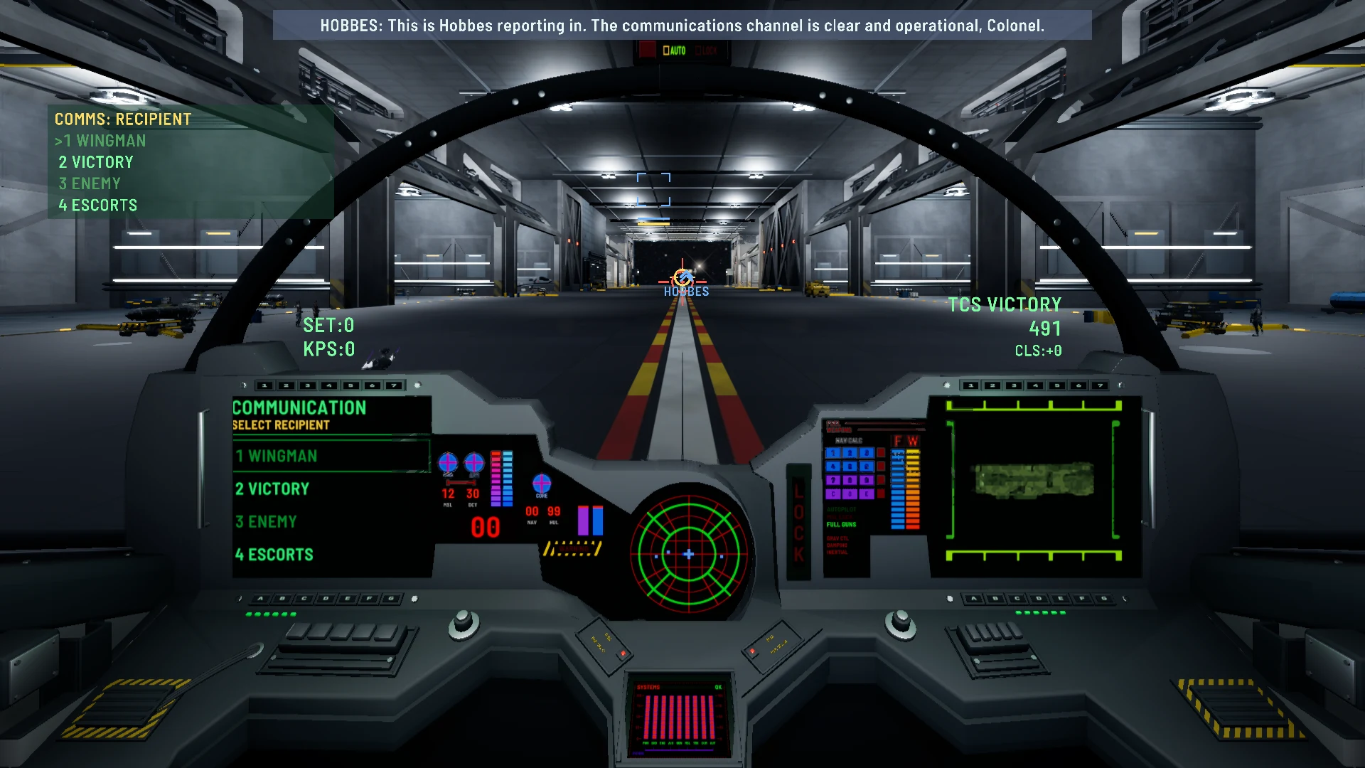 Excalibur cockpit with its broad instrument panels and central radar